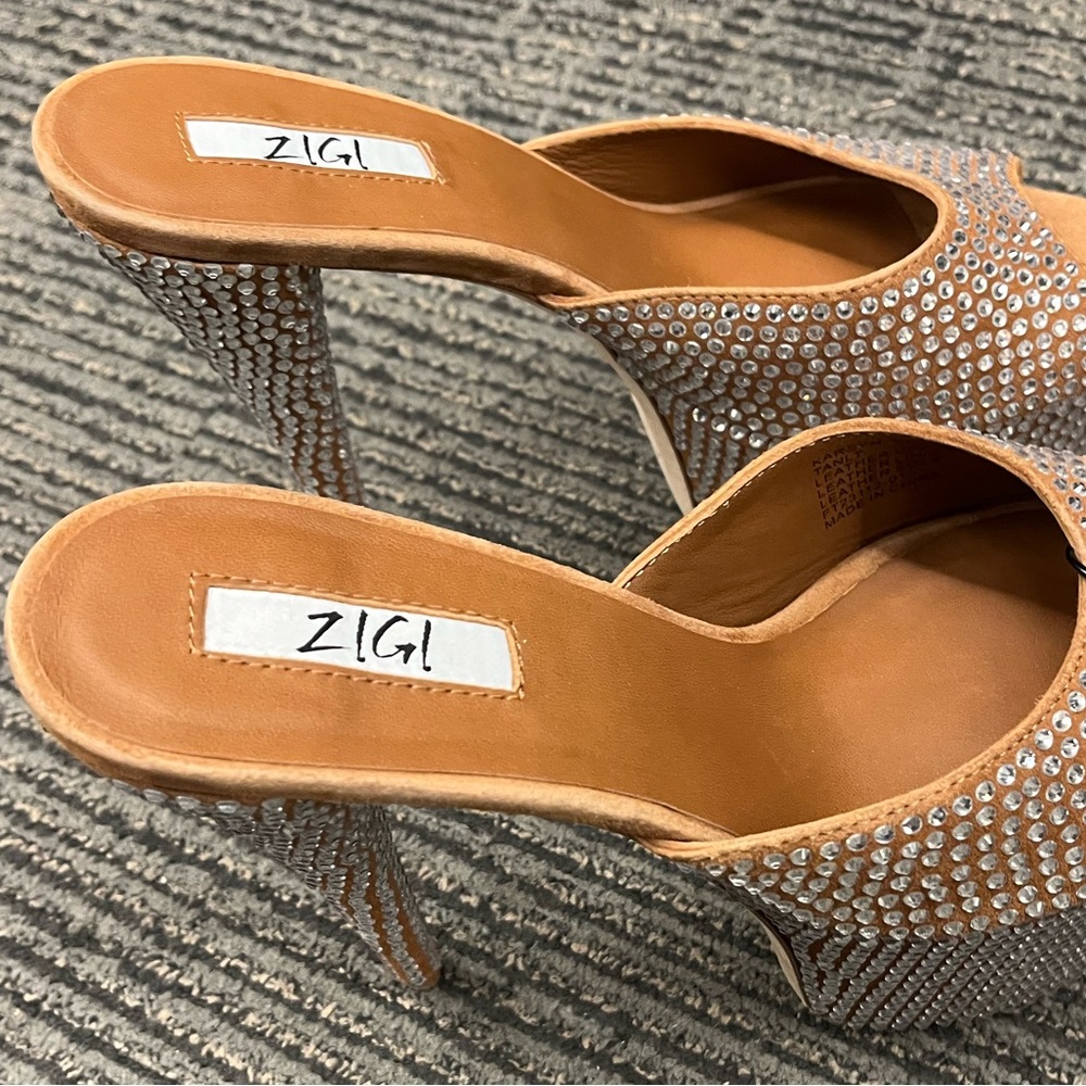 ZIGI Karsyn Embellished with Rhinestones Sandals in Tan